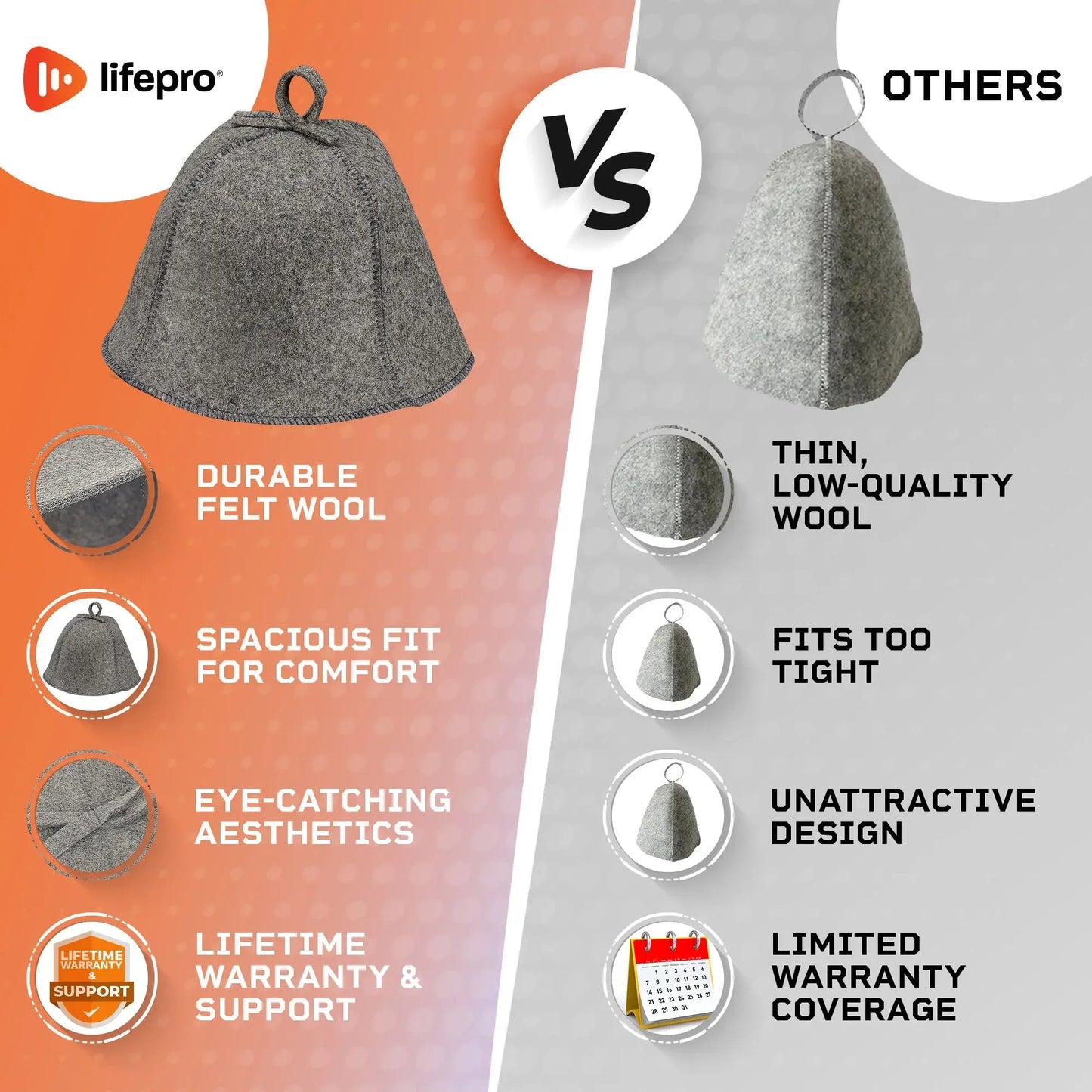 Traditional Felt Wool Sauna Hat