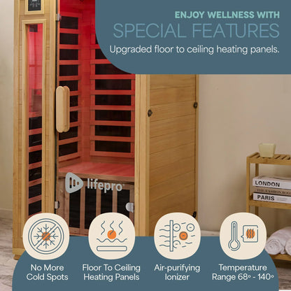 RejuvaCure™ Red Light Therapy Low EMF Infrared Sauna