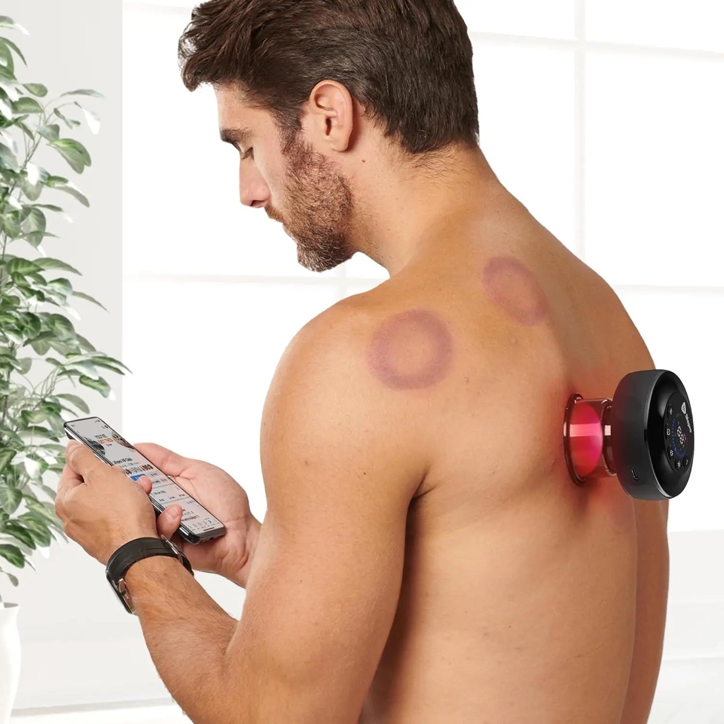 Relievacup Pro Smart Cupping Device with Red Light Therapy