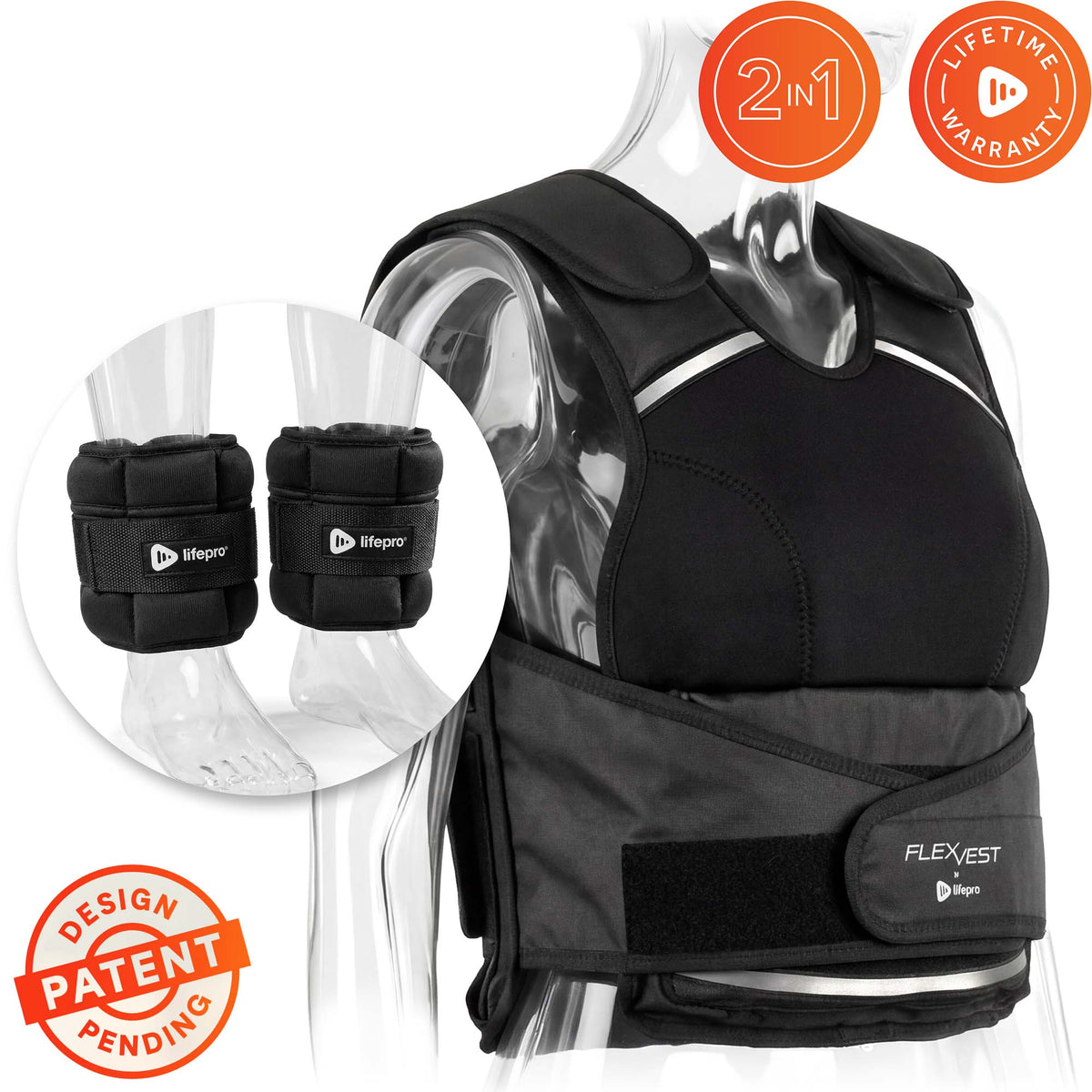 Weighted FlexVest with Ankle Weights (Women 5–15 lb / Men 5–20 lb)