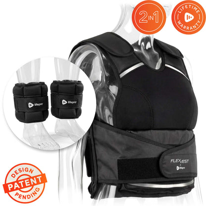 Weighted FlexVest with Ankle Weights (Women 5–15 lb / Men 5–20 lb)