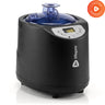 Revivify sauna steamer unit with its clear water reservoir and digital time/temperature display, with a Lifetime Warranty badge.