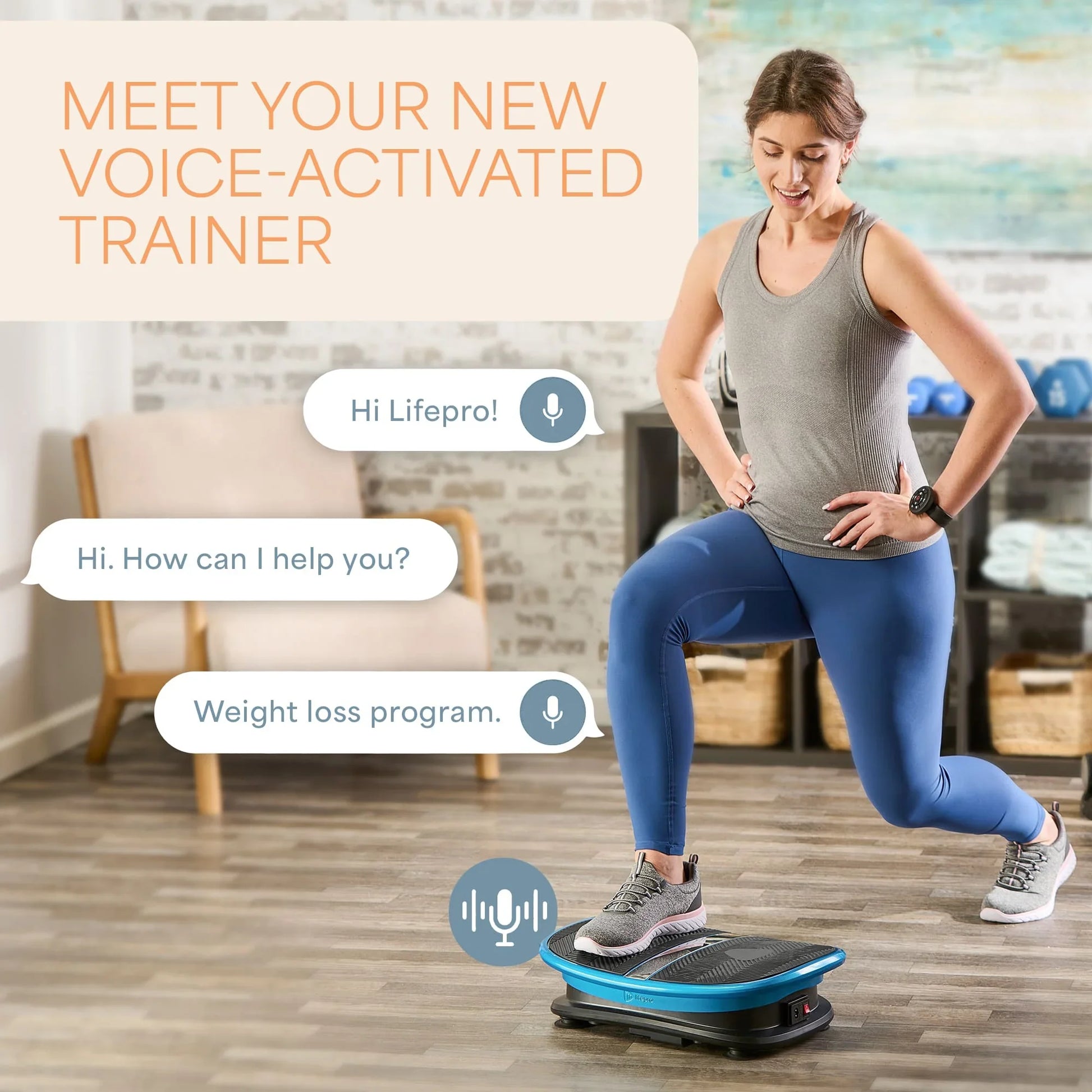 Vibra Voice-Controlled Vibration Plate | Hands-Free | Lifepro Vibra Voice-Controlled Vibration Plate | Hands-Free | Lifepro