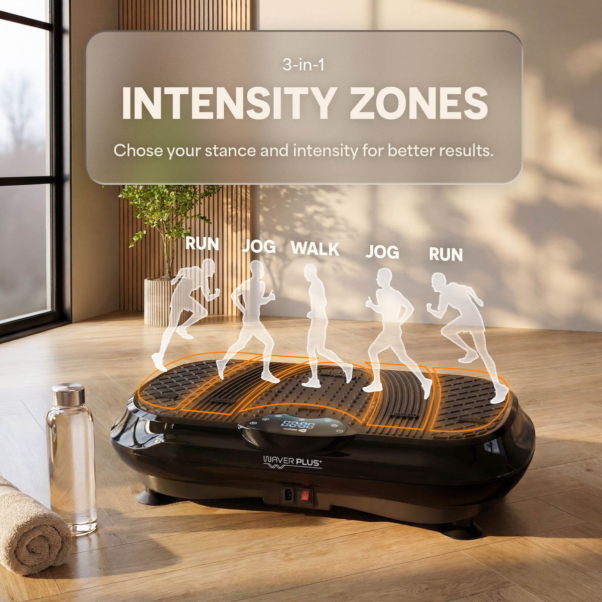 Waver Plus Vibration Plate: 3-in-1 Intensity Zones