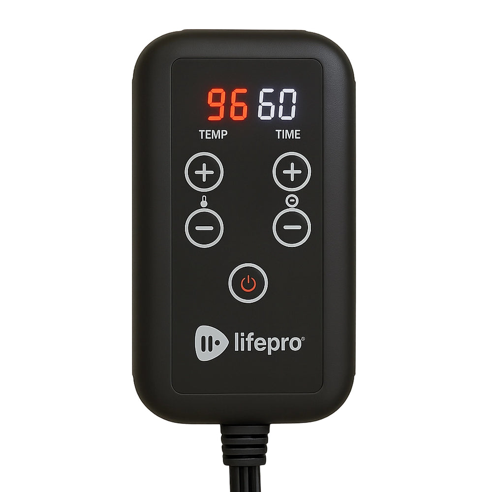New 2025 Lifepro BioRemedy Plus infrared sauna blanket remote control with digital temperature and timer display