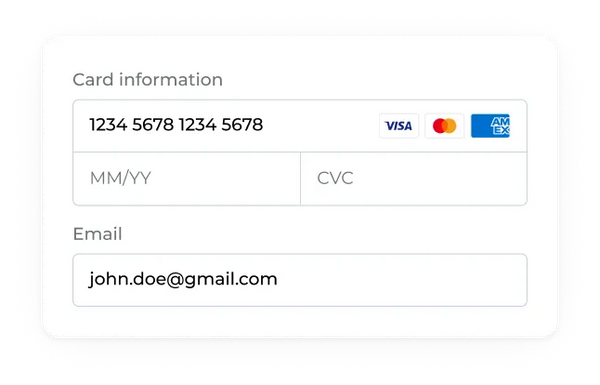 Credit card payment form showing how to complete HSA or FSA purchase on Lifepro with card details and email