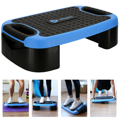 aerobic exercise step platform in blue