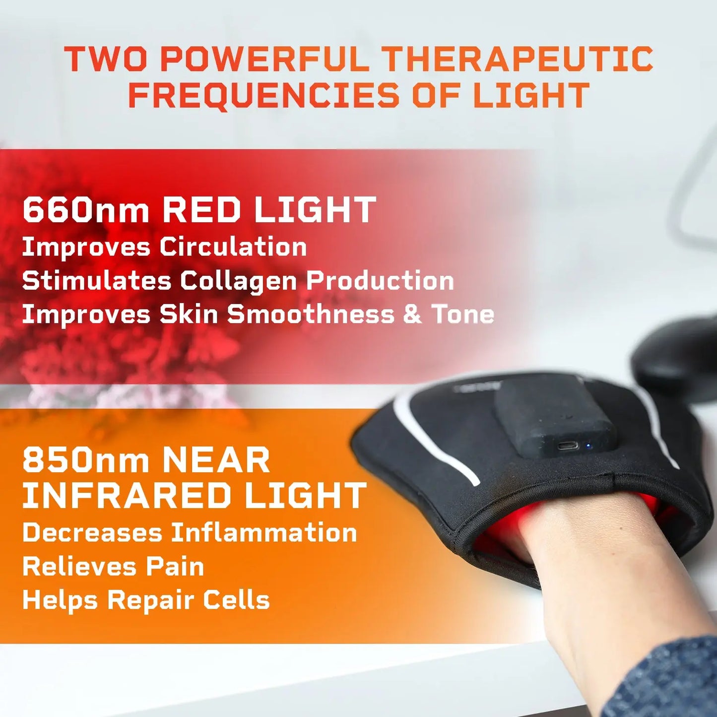 AllevaGlove Red Light Therapy Glove Lifepro