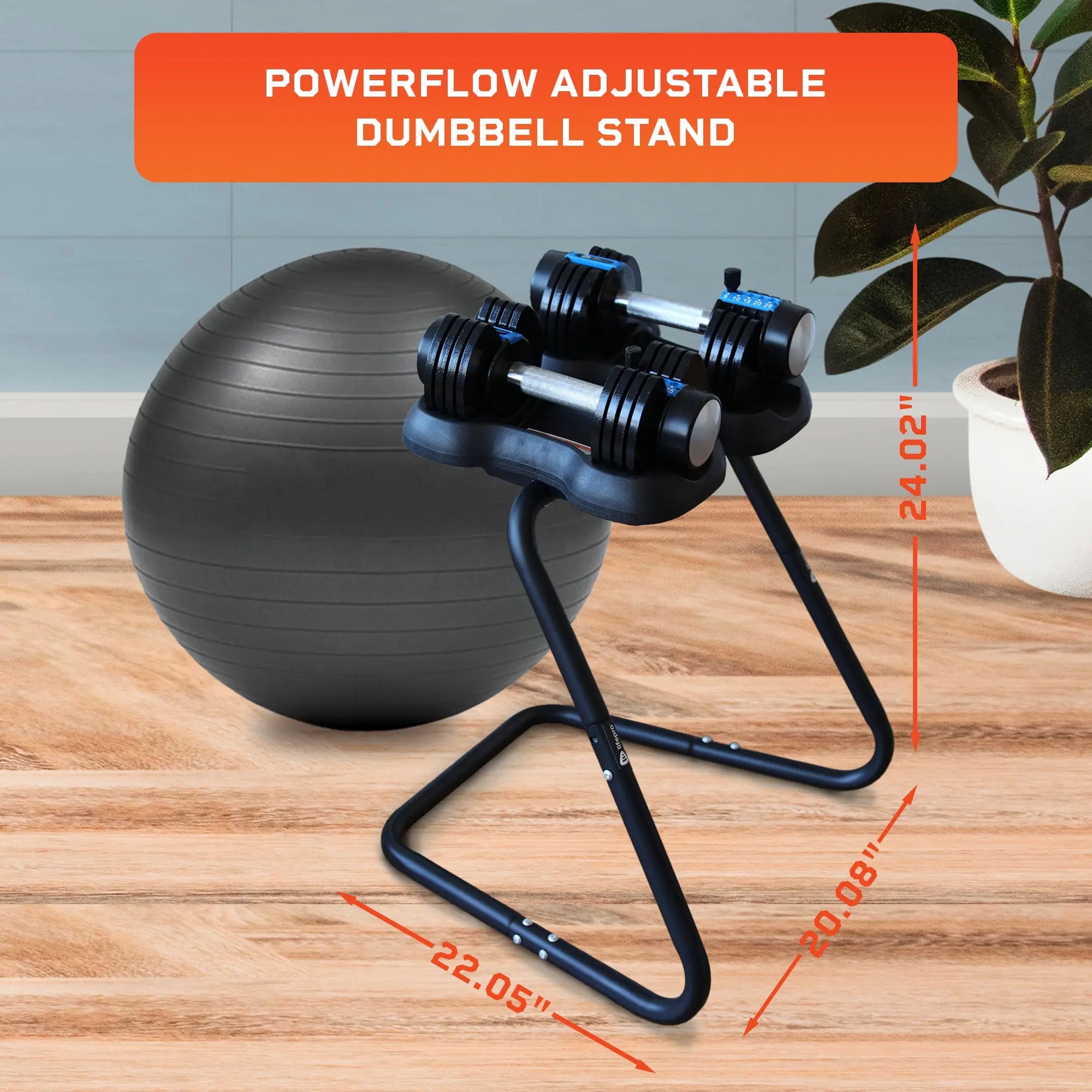 Adjustable height dumbbell discount holder